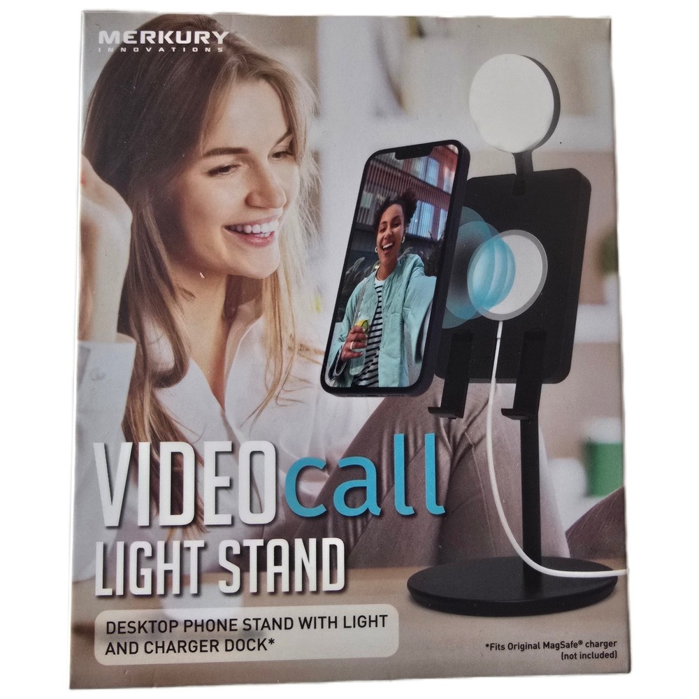 Merkury Innovations Video Call Light Stand Ring Light MagSafe Charger‎ Dock Vlog